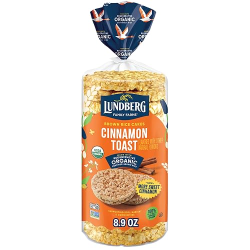 44% off deal for Lundberg Organic Whole Grain Rice Cakes Cinnamon Toast, 9.5 Oz on Amazon