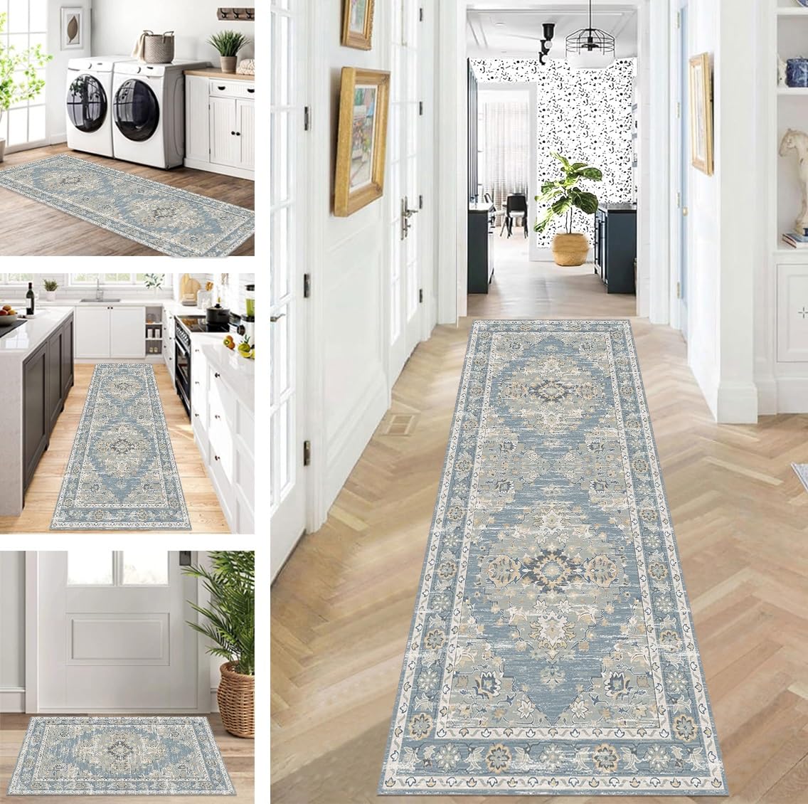 Buatisf Gang tapijt, hal, loper, tapijtmatten, antislip, geel, camel, geometrische gang, keukentapijt, wasbaar, per meter, lange gang, slaapkamer, woonkamer