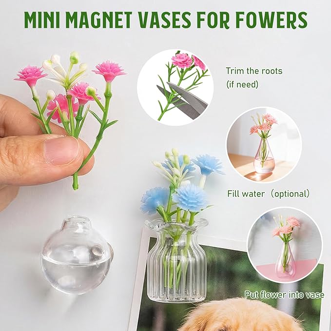 8 Imanes de Flores Artificiales para Refrigerador miniatura 5