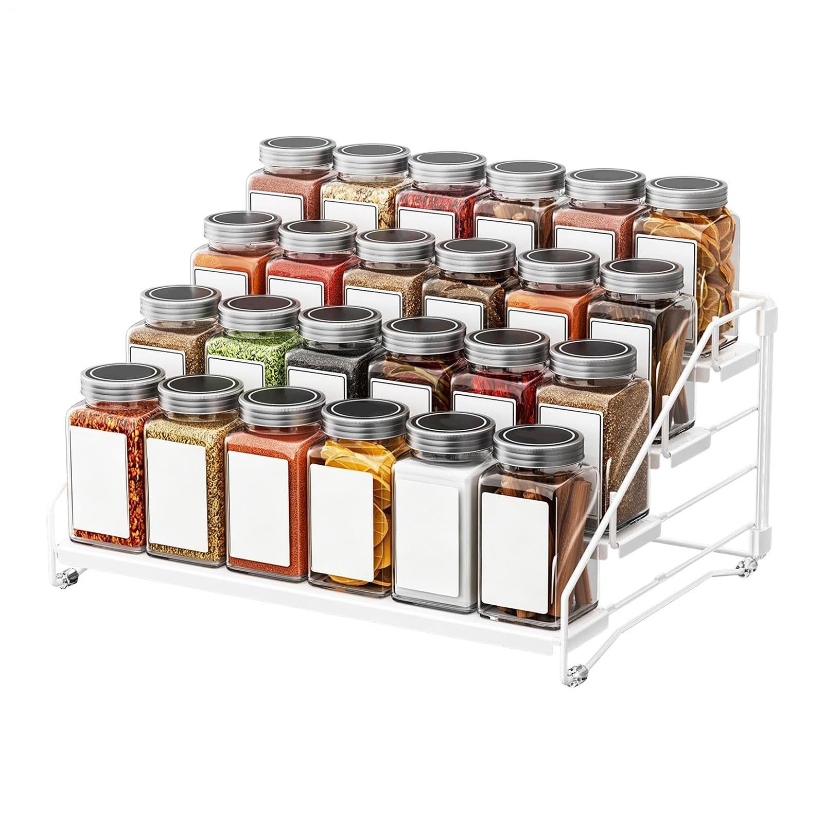 Scaffale organizer regolabile per armadietto, espandibile, , per barattoli, bottiglie, condimenti, salse alimentari, condimenti, per uso domestico