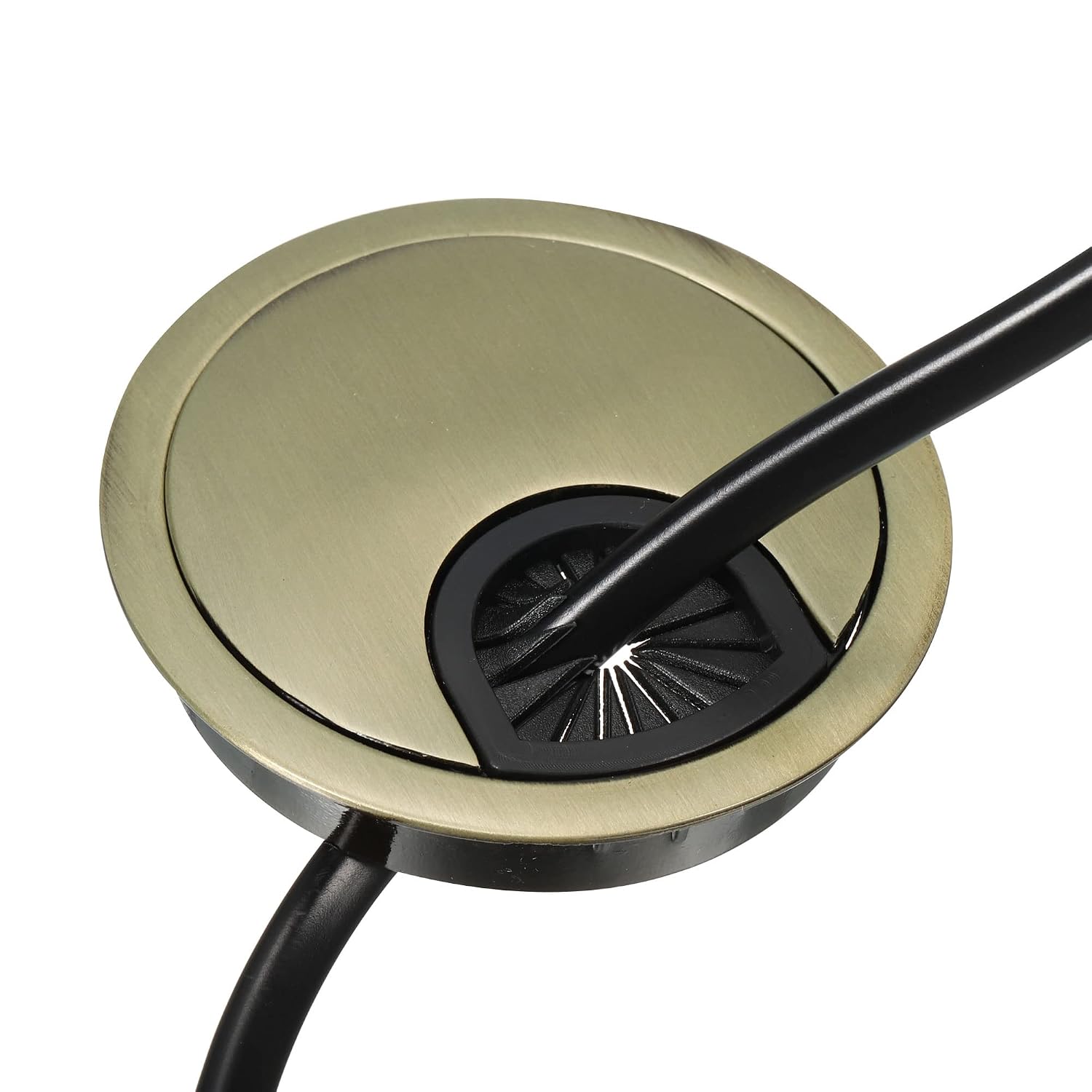 YOKIVE 2Pcs Desk Cable Hole Cover, Zinc Alloy Cord Raceway Great for Office, Home, Daily Use (60mm, Bronze)