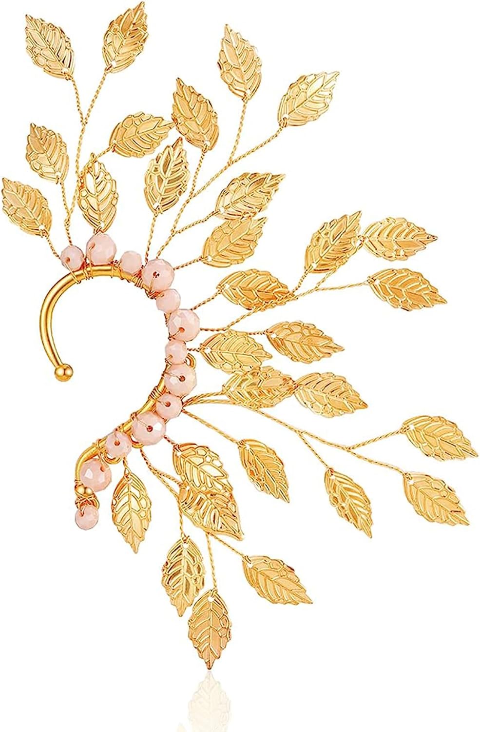 Golden Leaves Elf Ear Cuff Non Piercing Fairy Earring for Women