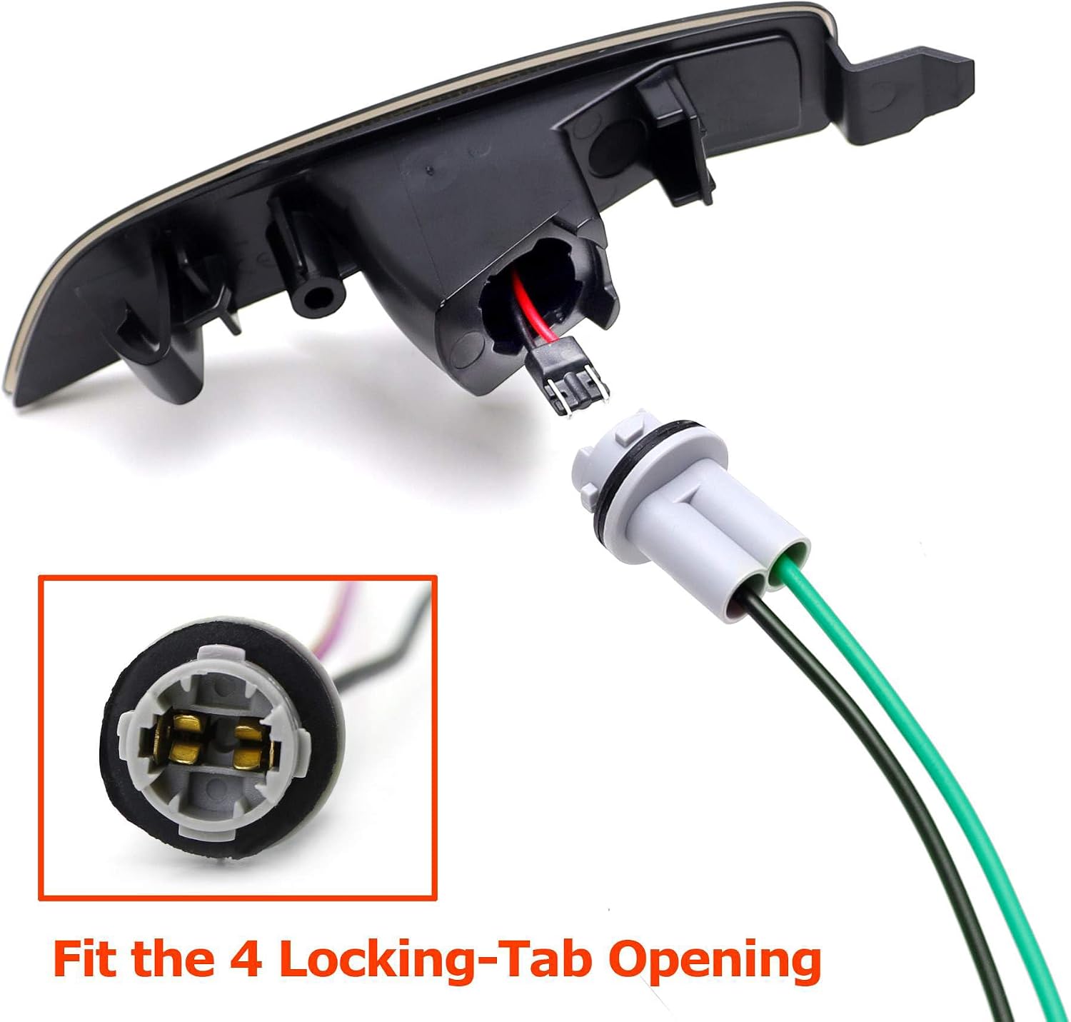 iJDMTOY 912 920 921 T15 Nylon Base Socket/Base w/Pigtail Wiring Harness As Repair, Replacement or Retrofit