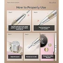 MelodySusie Entry-Level Clip-On Cordless Nail Drill, SC320F 30000RPM E-File with Pastel & Colorful Aesthetic Design for Manicure Shaping & Gel Removal, Ideal for Training, Nail Art Practice & Home Use