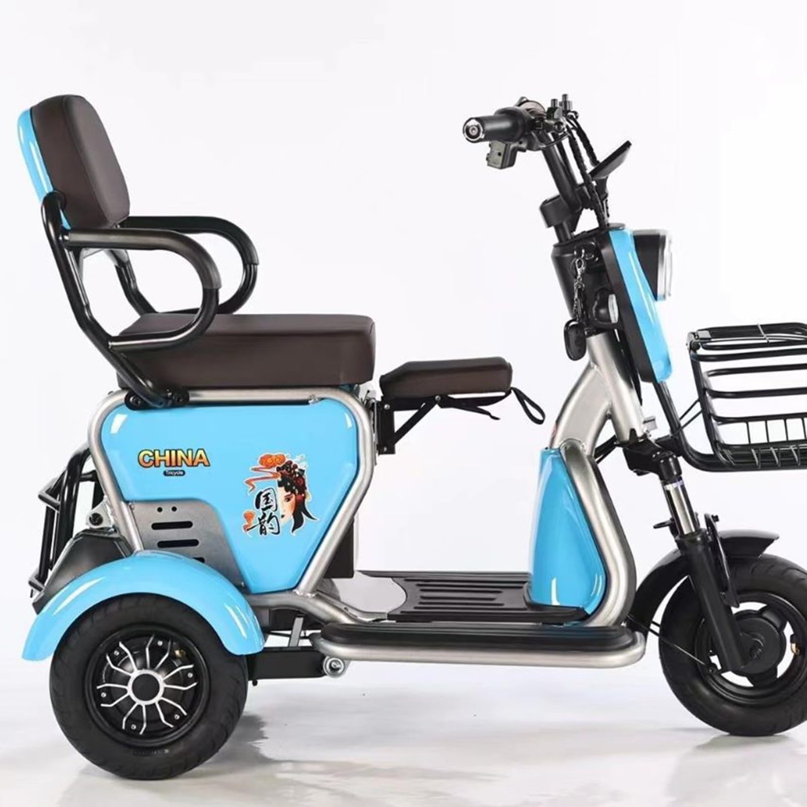 Scooter de Movilidad de 3 Ruedas con Asiento, Scooter de Viaje Compacto de Lujo, para Personas Mayores y Adultos