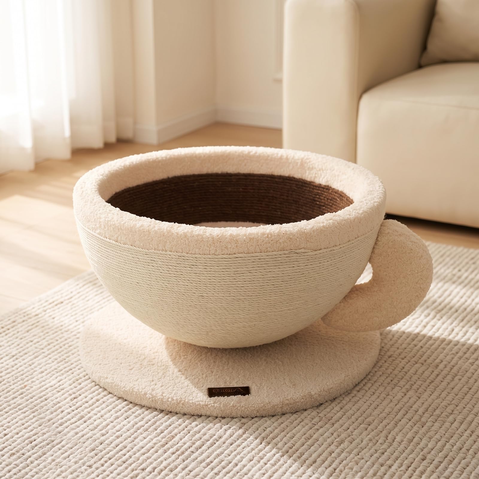 Jiuvaso Cuccia a Compatto | Ingombrante, Moderno, Cuccia in Sisal, per Salotto, Casa, Grande