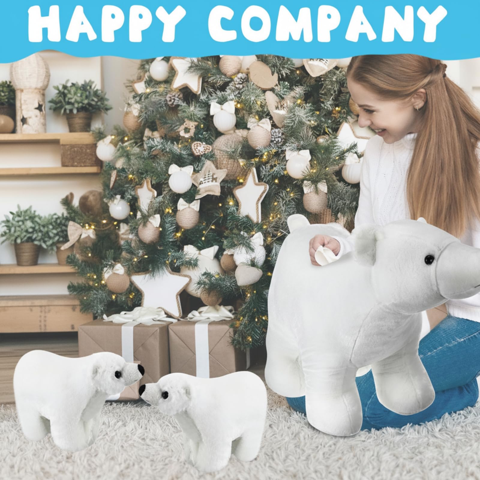 Amazon.co.jp: Libima 3個 30インチ ジャンボシロクマ ぬいぐるみ 長さ