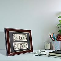 Vista 7 de GMFrames Marco de billetes de dólar de caoba con vidrio real de estera negra