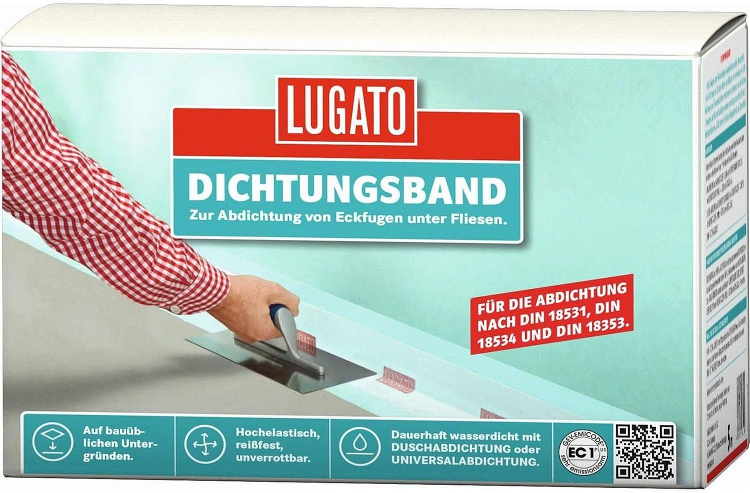 Lugato Dichtungsband für die wasserdichte und flexible Abdichtung von Eckfugen 5m