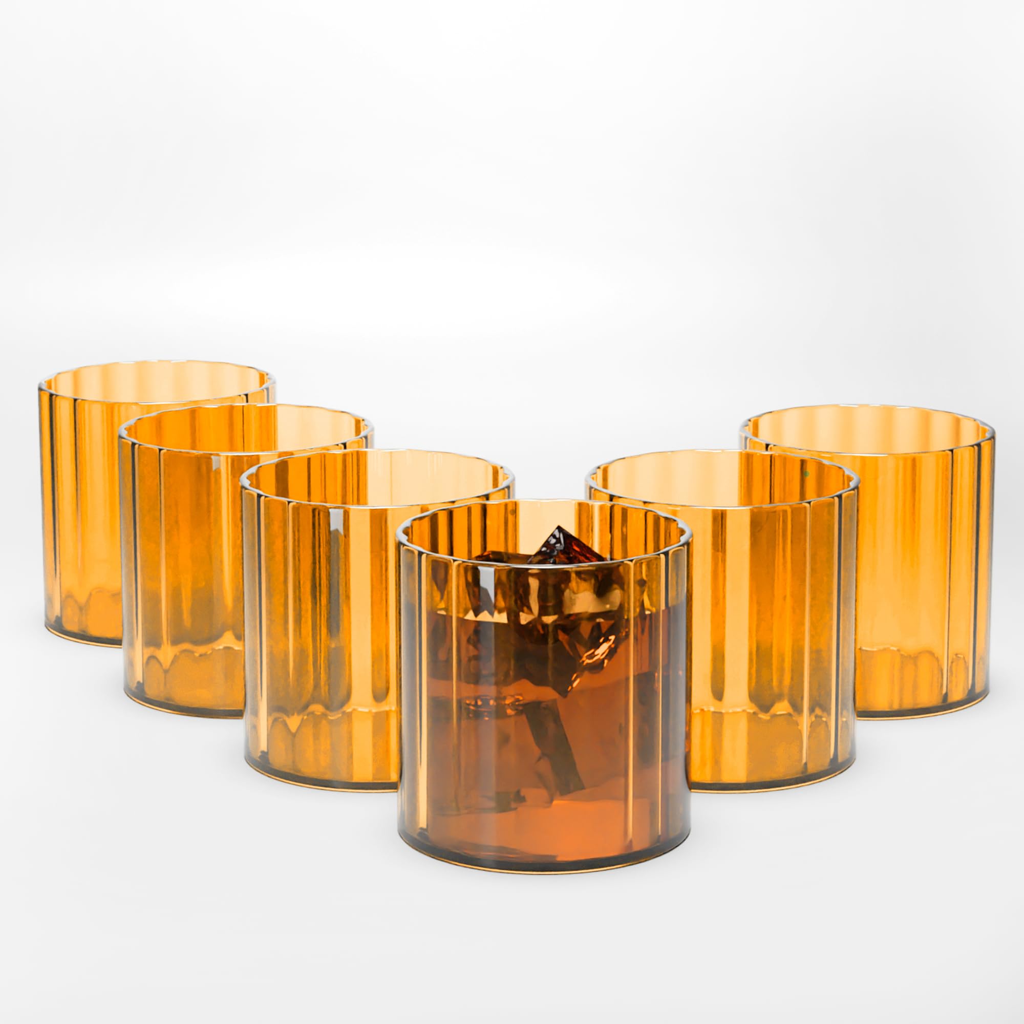 Buy Anko Wavy Whiskey Glasses - Set of 6 | Unique Design Borosilicate  tumblers for Wine, Water, Champagne, Juice, Mocktails, Cocktails | Bar  Accessory for Home, Restaurants, Parties |310mL Each, Amber Online