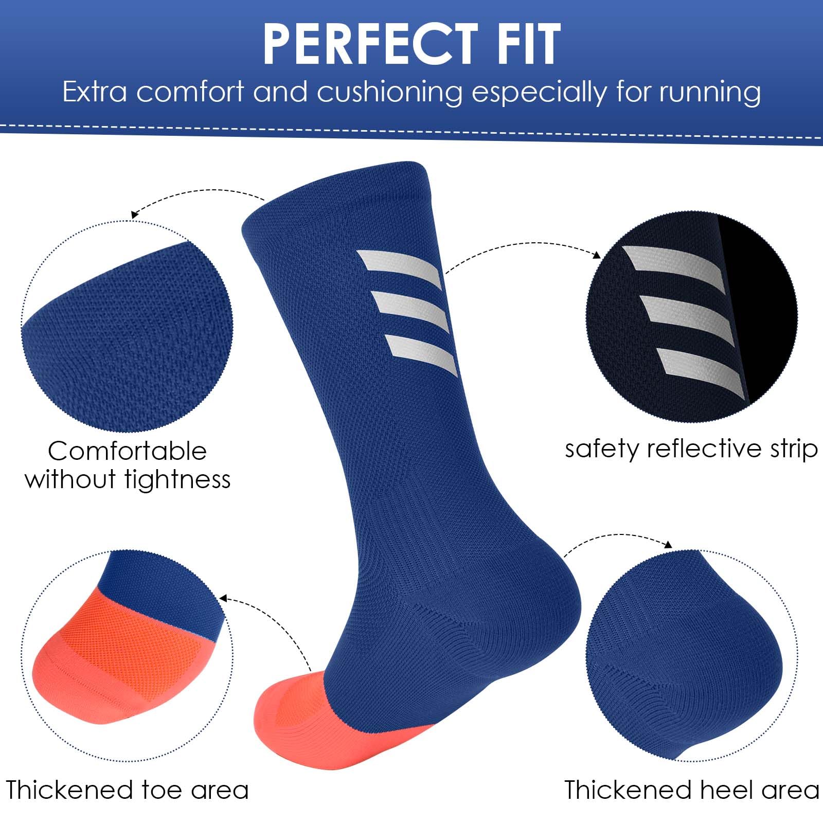 Chaussettes de Compression pour Hommes 40-44, Chaussettes Cyclisme Respirantes, Chaussettes Techniques Sport Longues Sans Coutures