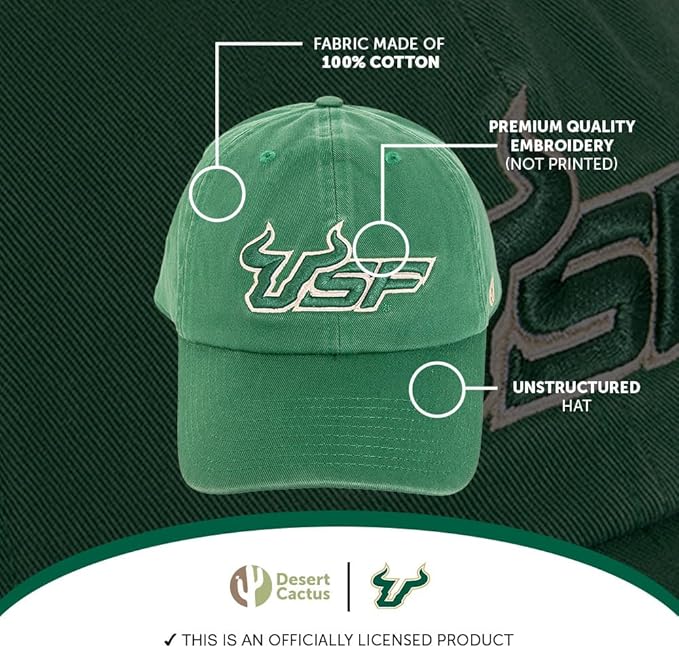 Gorra USF Bulls Ajustable Verde Estilo E Adulto miniatura 4