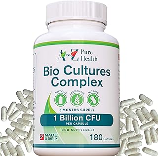Premium Bio Cultures Complex 180 Capsules (6 Month’s Supply) | High Strength Probiotic | Vegan Multi Strain Probiotic | Lactobacillus Acidophilus & Bifidobacterium |Supports Gut & Digestive Health