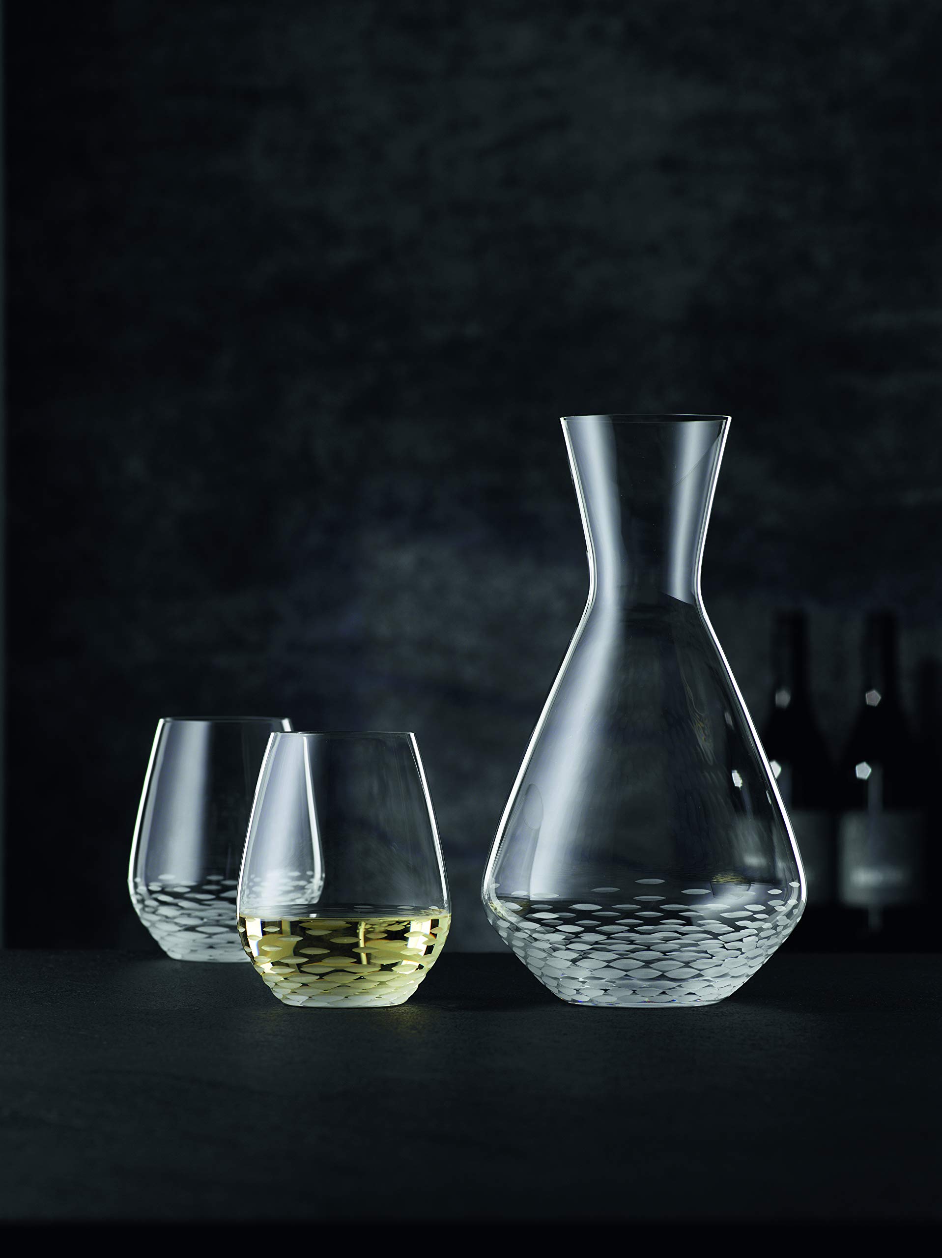 Spiegelau & Nachtmann, Juego de decantador de 3 piezas, jarra (1,4 l) y 2 vasos (460 ml), diseño de mosaico