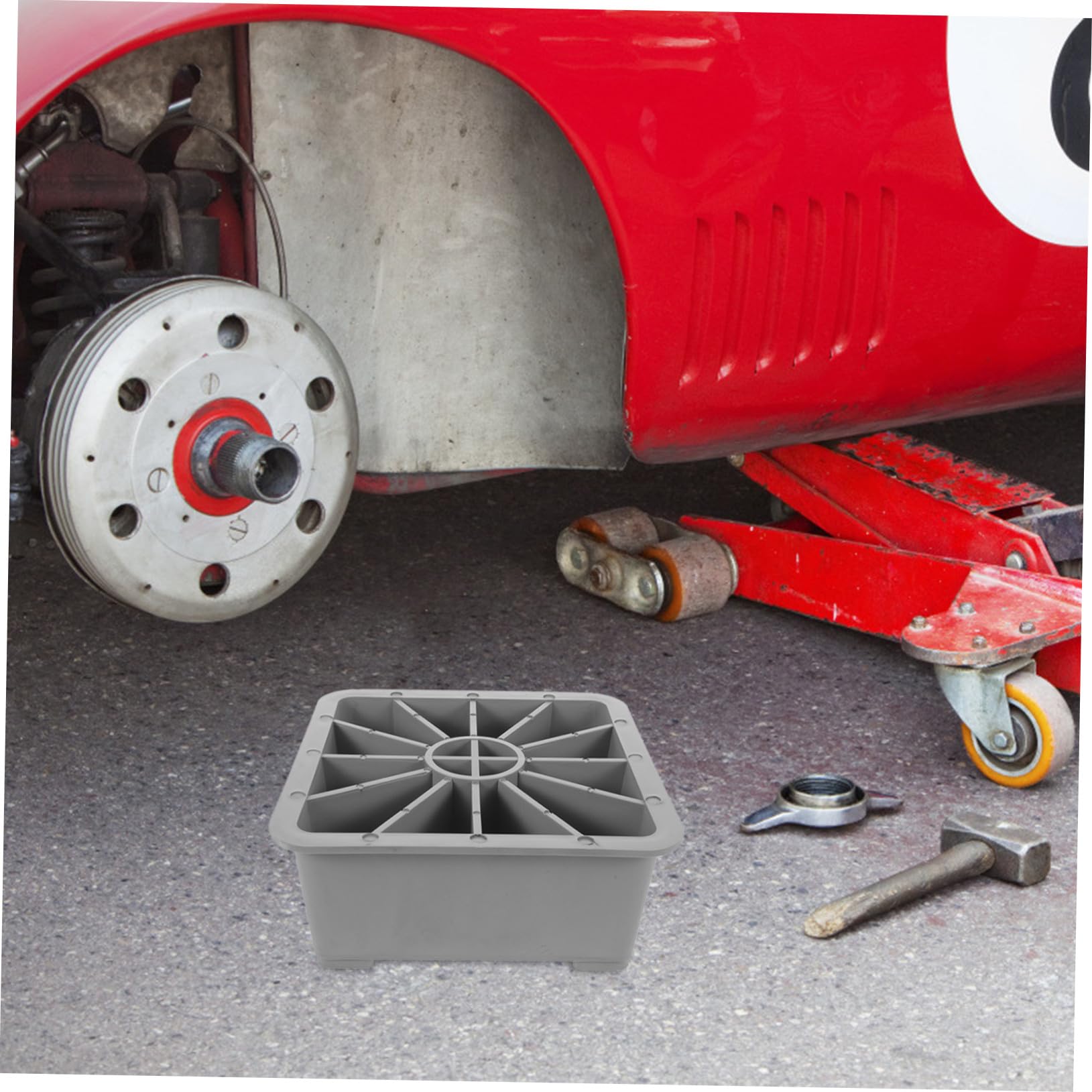Camper Stabilizer Block Grey Heavy Duty PP Trailer Jack Leveling Pad for Rv And Travel Trailer Uneven Ground Stabilization Compatibility Weather Resistant And Compact Design