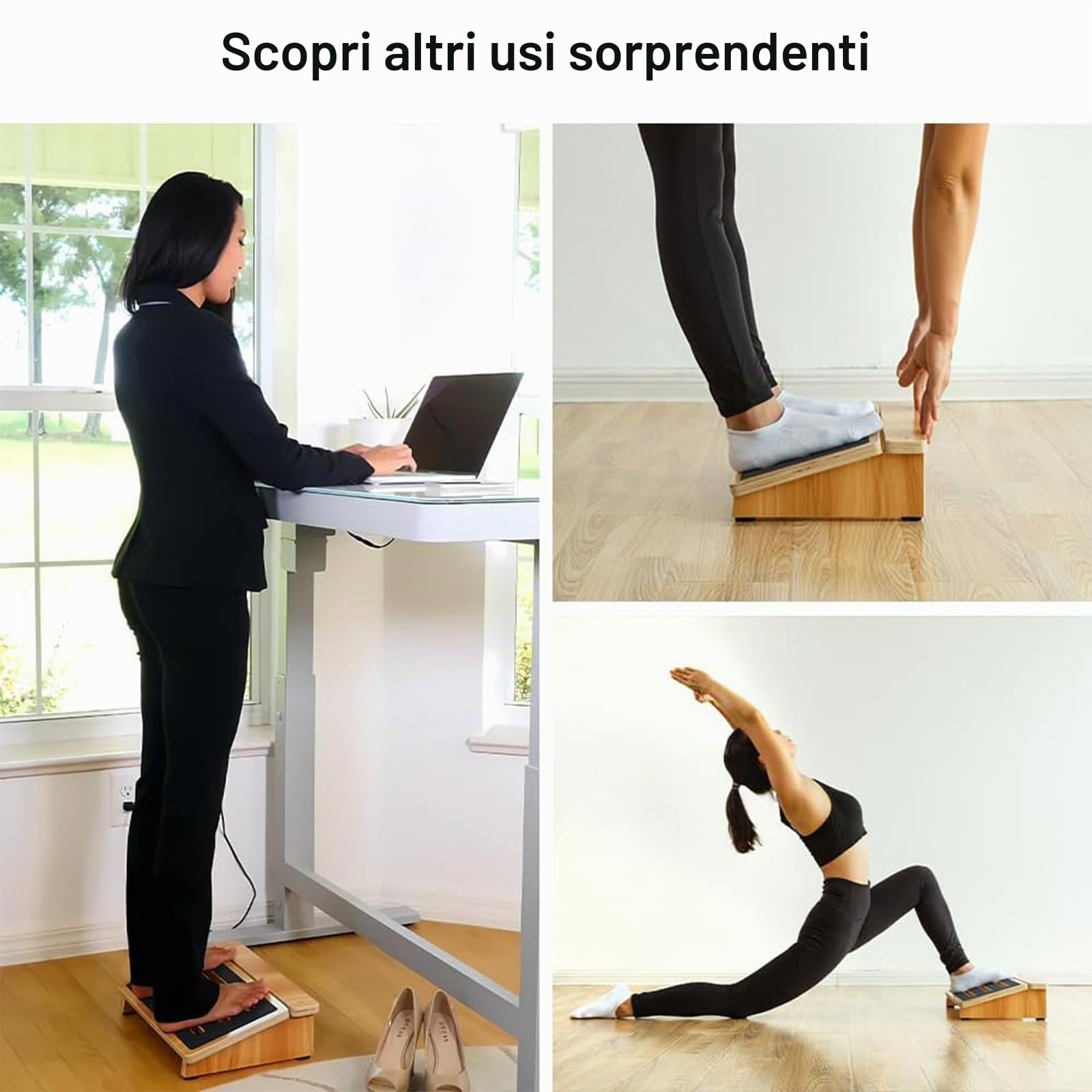 StrongTek Poggiapiedi sotto la scrivania, pedana, plancia di equilibrio, antiscivolo, casa, ufficio e computer 15Wx11L