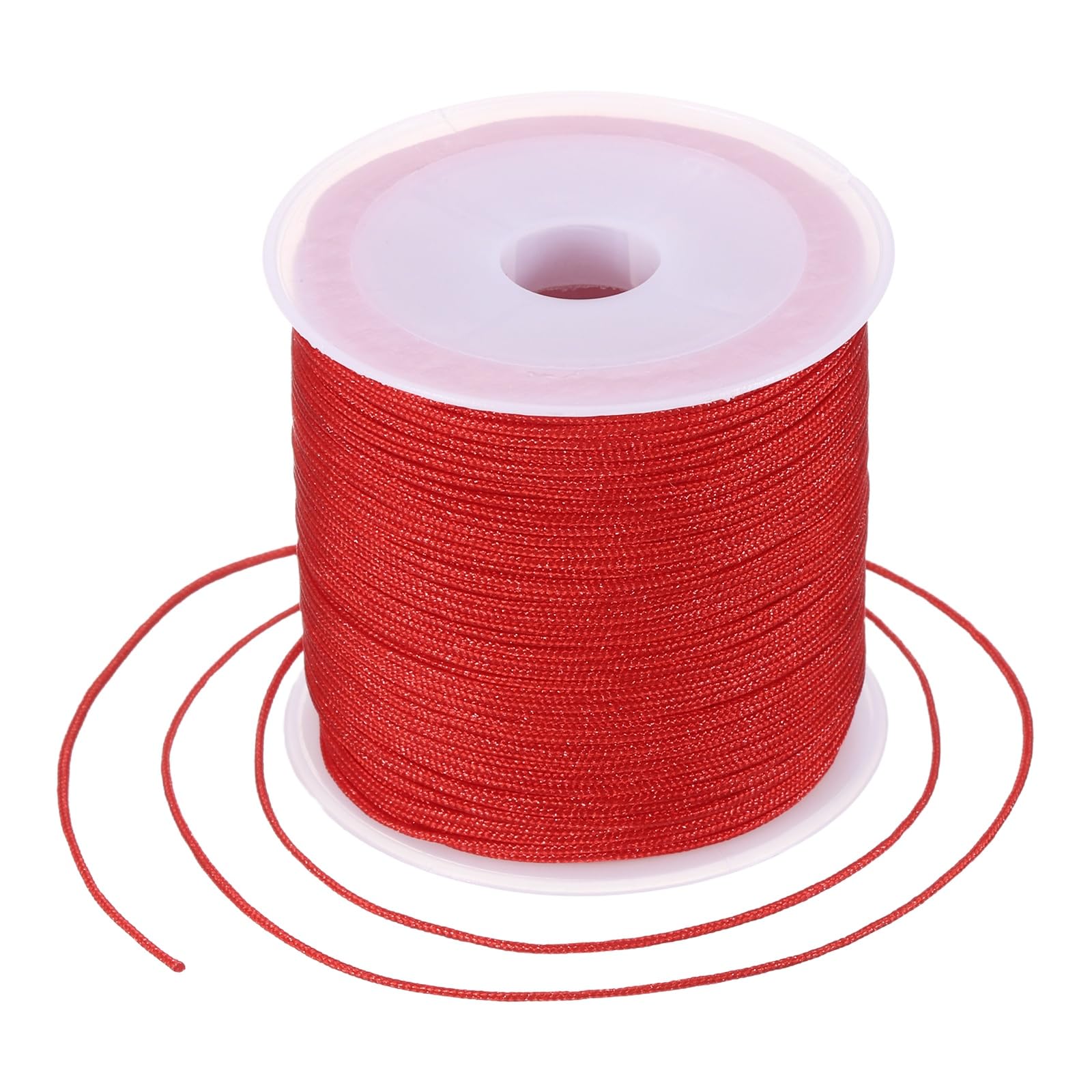 sourcing map 0.8mm Nylon String for Bracelets, 44 Yards Thread Red
