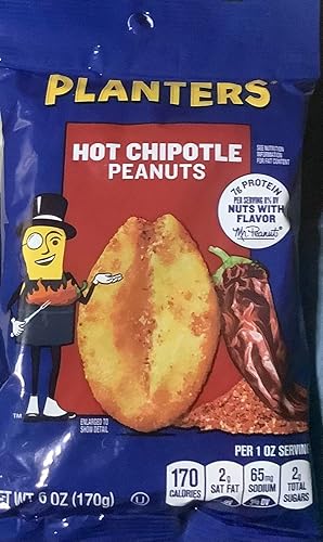 Planters 483280 Cacahuetes, bolsa de 6 onzas, Chipotle