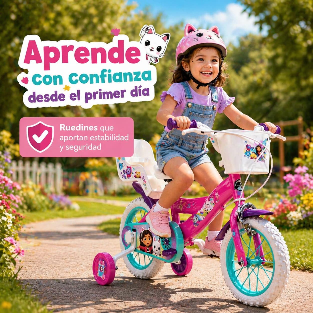 Toimsa Gabby's Dollhouse - Bicicletta per bambini da 3 a 5 anni