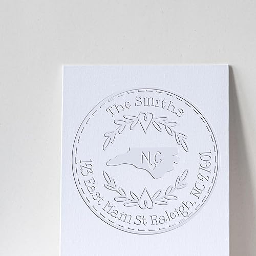 Miniatura 281 de Round State Love - Sello de dirección de devolución para Texas, uso con almohadilla de sello, mango de madera, sello de dirección de Texas