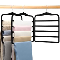 Closet Organizers and Storage 3 Pack Organization and Storage Pants-Hangers-Space-Saving Velvet Hanger for Dorm Room for College Students