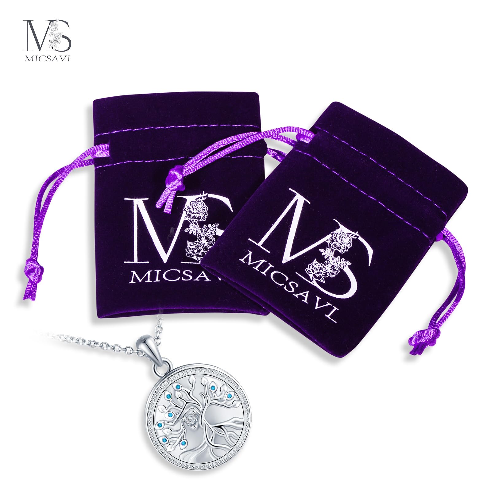 Collana Albero della Vita Foto Personalizzata Medaglione in Argento 925 per Donna, Pendente Rotondo Portafoto con Zirconi, Regalo Gioielli per Fidanzata Madre Figlia