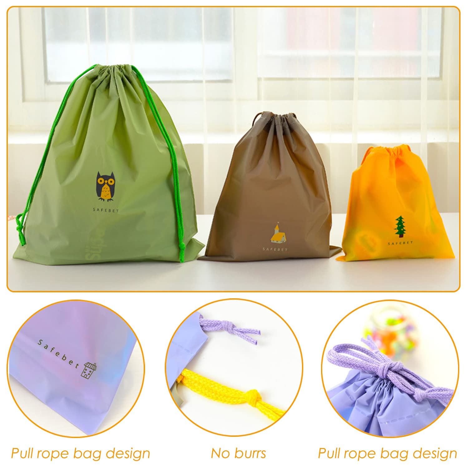 2 Sacs De Rangement étanches Uxcell 5x10 Pouces - Cordon De Serrage Rouge - Imperméables