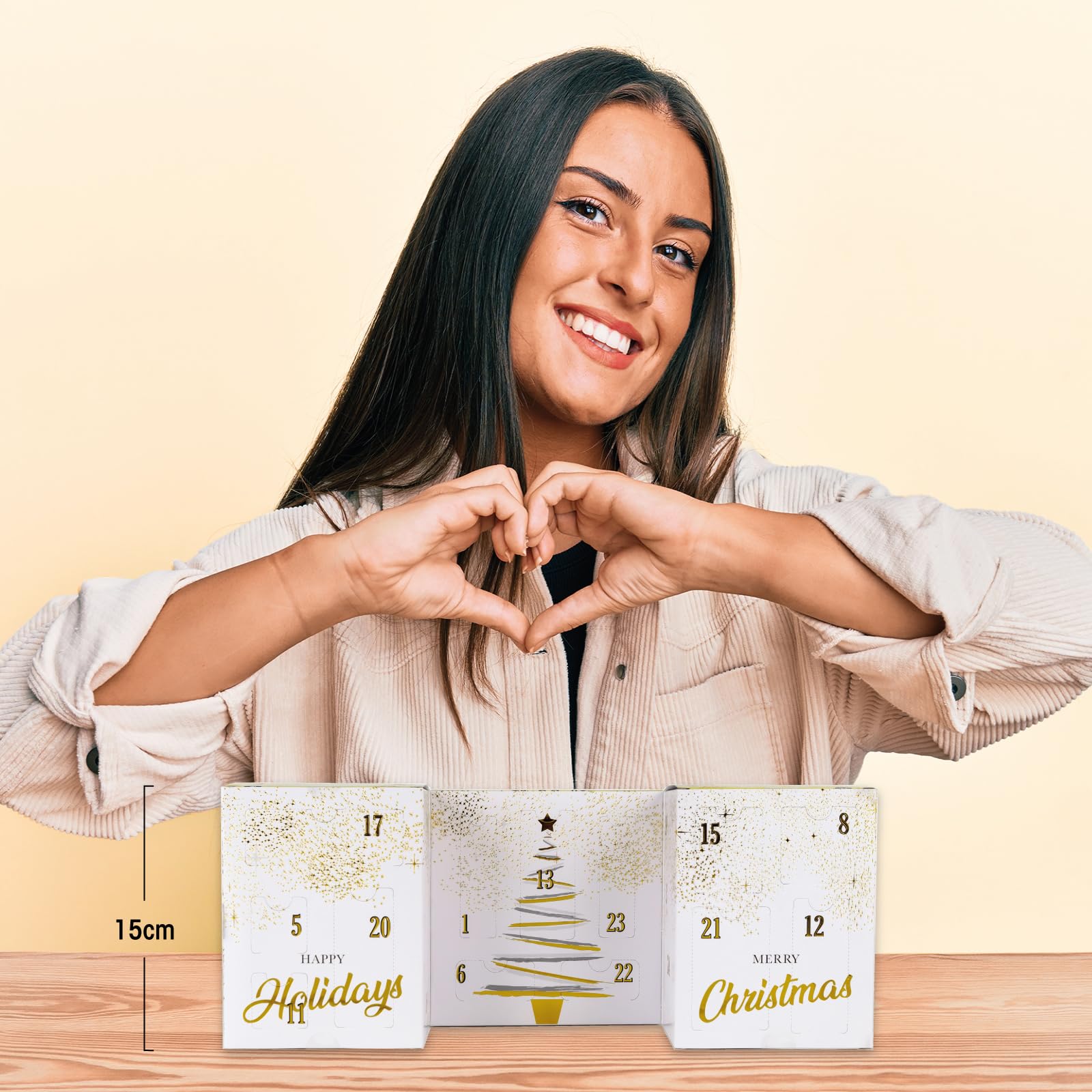 Accentra – calendario de Adviento de belleza con 24 artículos de maquillaje&cosméticos- Calendario para mujeres con brillo de labios, rímel esmalte de uñas, sombras de ojos, aplicadores y más