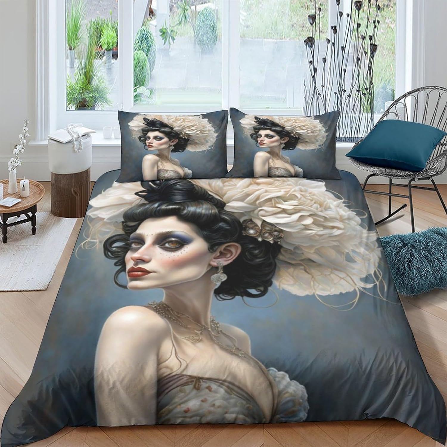 Beautiful Girl Three Piece Suit Cartoon Quilt Cover Set - Super Soft Bedding Set for Kids with Pillowcase - Lightweight and Breathable Microfiber Bed Linens