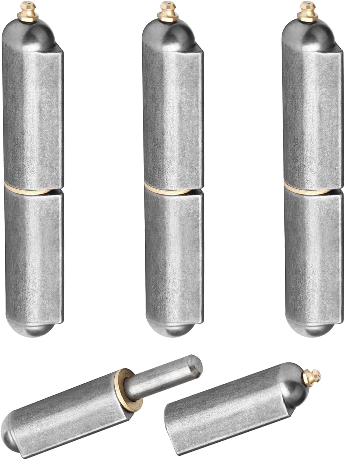 4" BBQ Smoker Bullet Weld on Hinges Heavy Duty Weldable Barrel Hinges Carbon Steel Barrel Hinges for Swing Door, Trailer Ramp, Metal Gate (4 INCH - 4 pcs)