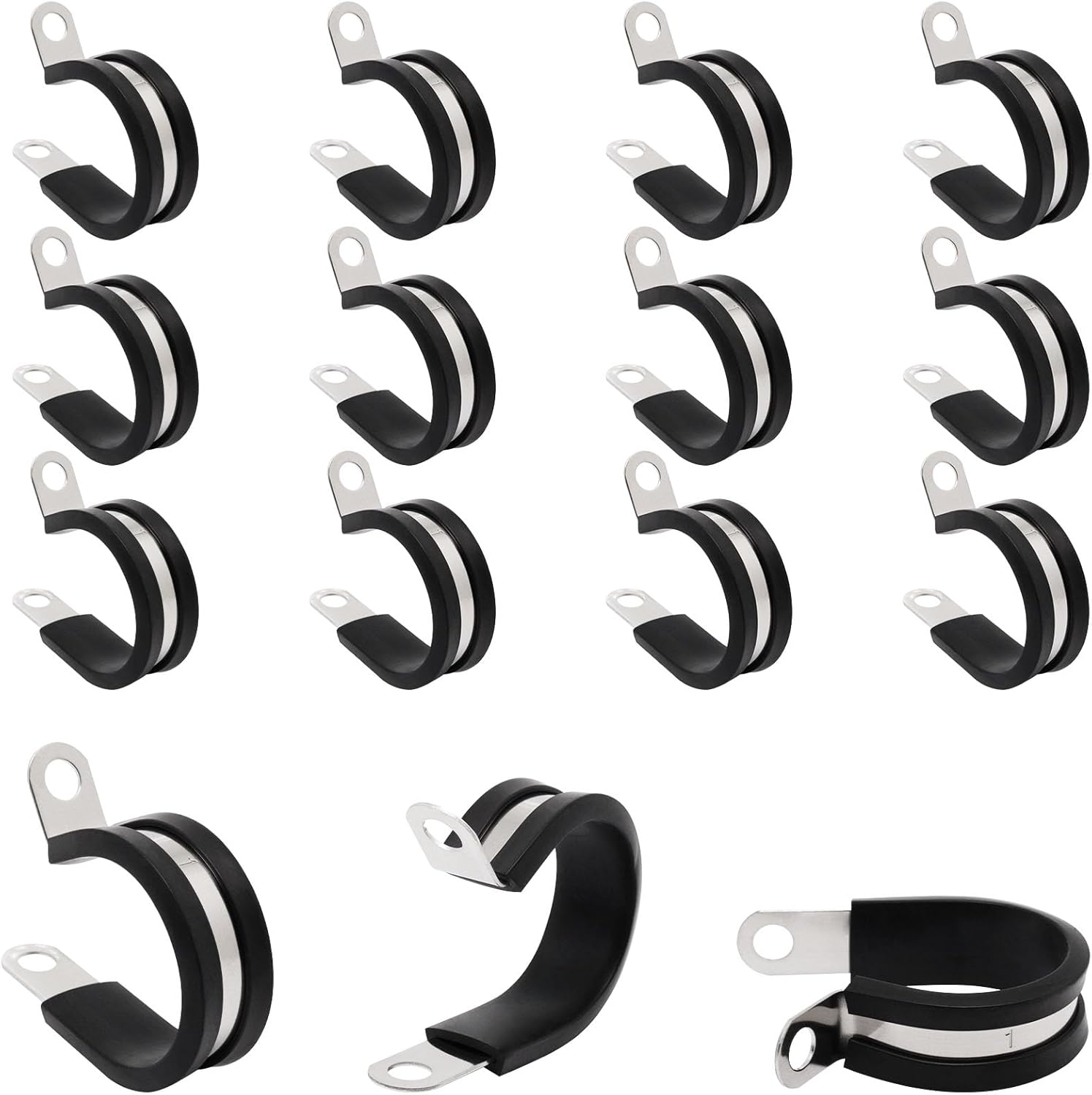 YuGtcen 1 Inch Cable Clamp, Rubber Cushioned Insulated Wire