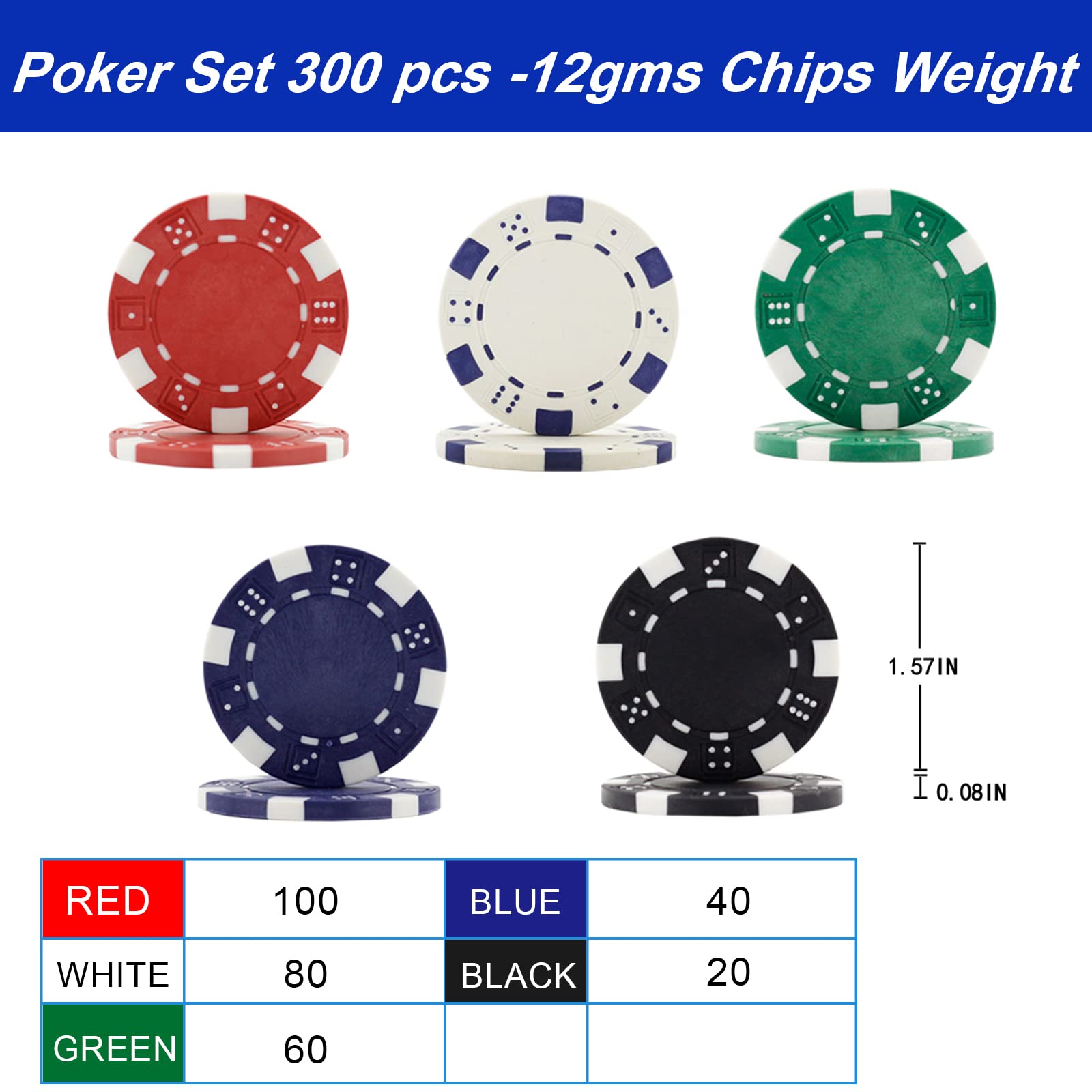 Amazon | ポーカーチップセット 300ピース 40mmカジノチップ付き