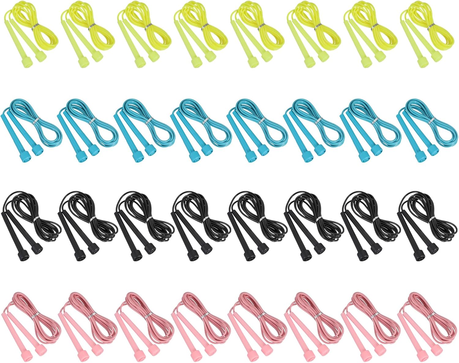 PATIKIL Jump Rope PVC, 32 Pcs Adjustable Speed Skipping Rope Tangle-Free Exercise Equipment for Workout Women Men Outdoor Training Home Fitness, 4 Color