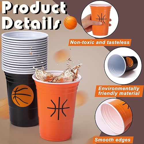 Miniatura 3 de Zhehao Paquete de 60 vasos de plástico a granel de 16 onzas desechables de material plástico de polipropileno de dos estilos y tazas temáticas de