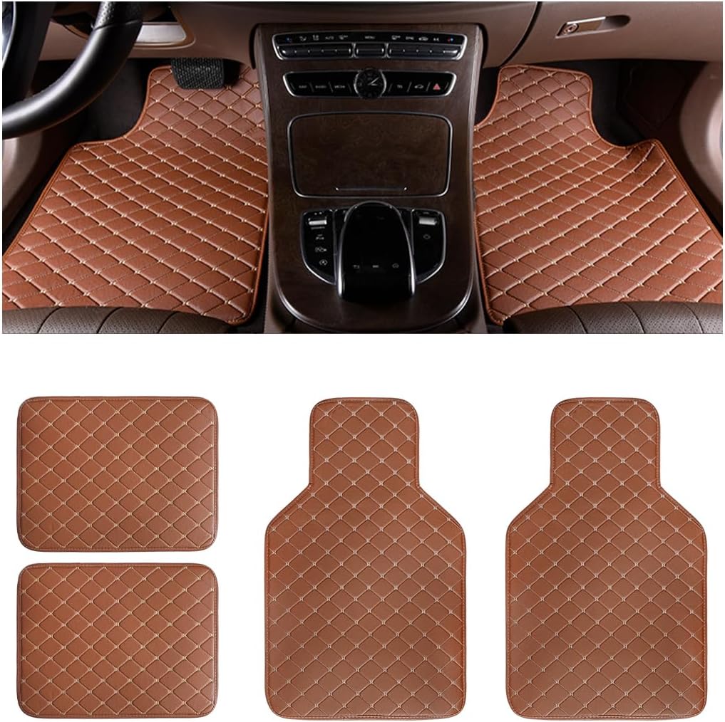 AUCELI Car Floor Mats, 4pcs Carpet Floor Mat Set, Luxury