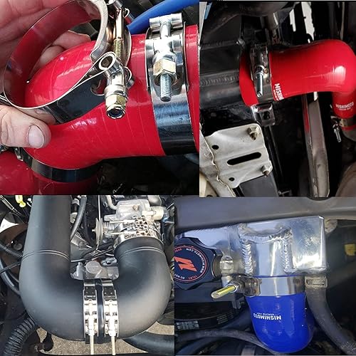 Miniatura 5 de Abrazaderas de acero inoxidable con perno en T, abrazaderas de tubo turbo para manguera de 1.75 pulgadas (10 piezas de 2.008-2.323 in)