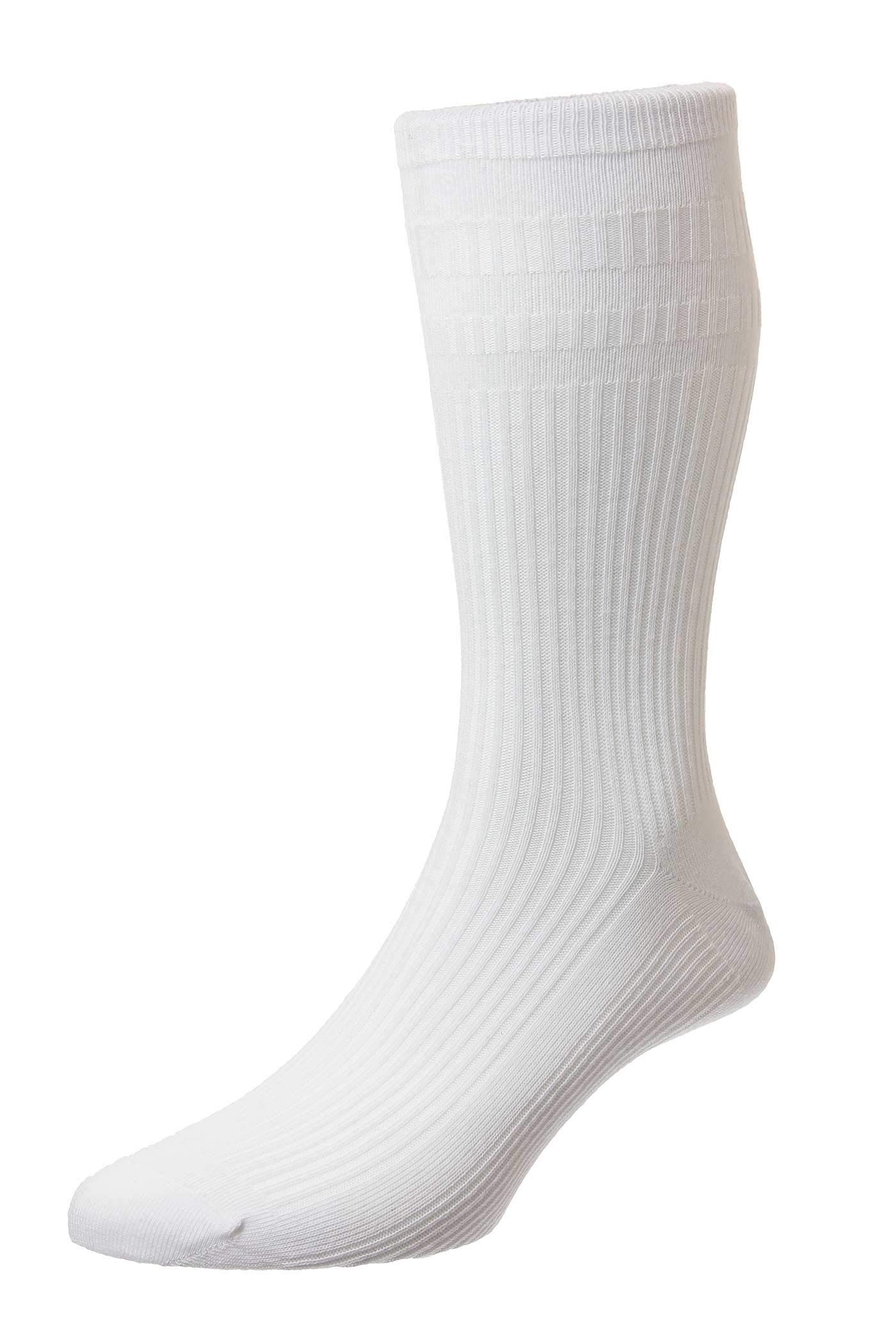 Hduk Mens Socks Men's White Hj Hall Softop Hj91 The Original Cotton Rich Non Elastic Socks Uk 6-11, 11-13 And 13-15 (Uk 6-11 Eur 39-45, )