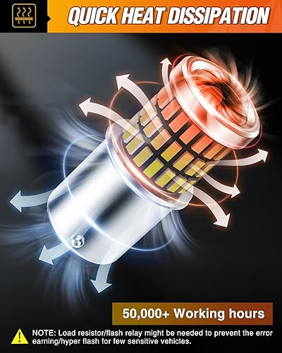 Miniatura 21 de Nilight Bombilla LED 1157, 2 unidades, 57 LED, color rojo, 2057 2357 BAY15D 7528, luz de freno de freno intermitentes, luz trasera con proyector