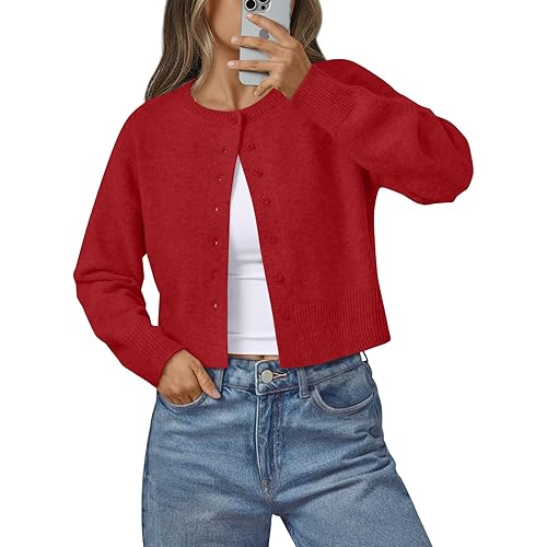 LILLUSORY Womens Cropped Cardigan Sweaters Lightweight Crop Knit Y2k Outfits Fashion Button Up Clothes 2026