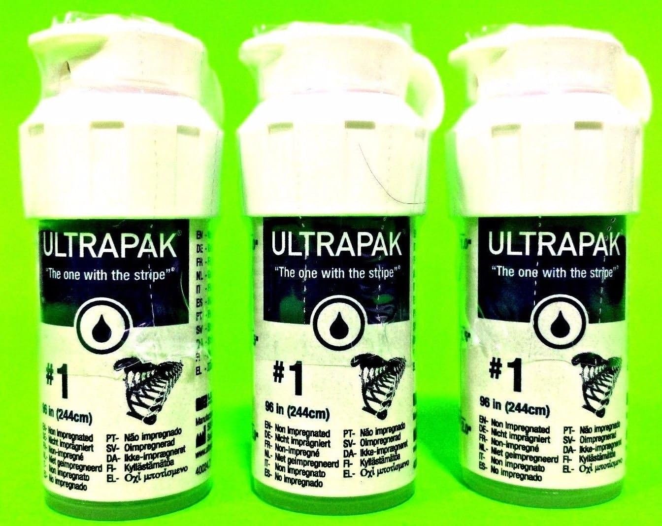 3X Ultrapak Dental Gingival Retraction Knitted Cord Size 1 Ultradent (9334)