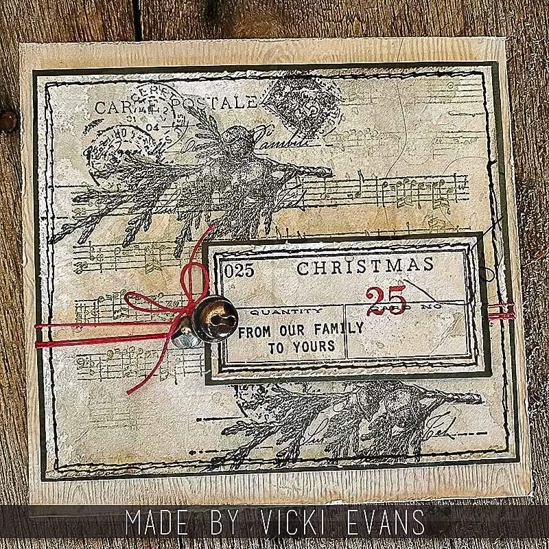 Tim Holtz Cling Stamps 7"X8.5"-Festive Collage, 7x8.5 in - Image 2