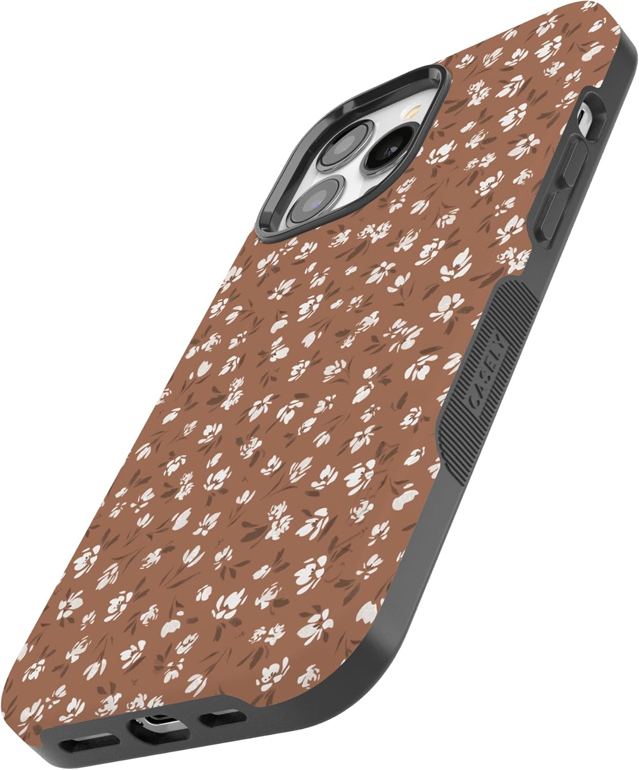 Casely iPhone 13 Pro Max Case | Mocha Meadow | Tiny Flowers | Bold Protective Design | Compatible with MagSafe