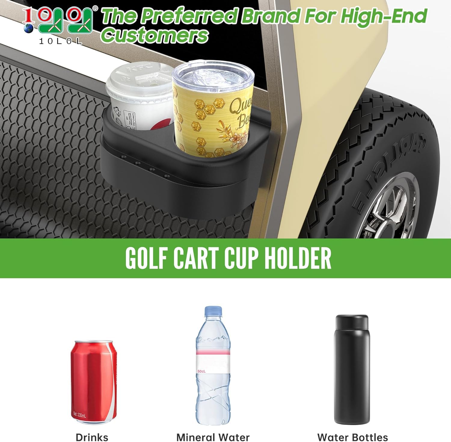10L0L Golf Cart Getränkehalter, 2 Stück