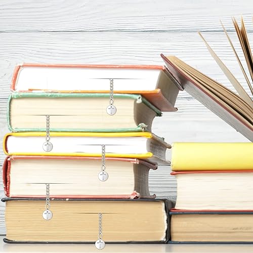 Miniatura 5 de Fainne 5 piezas de regalos cristianos para mujeres, marcapáginas de metal con versículos bíblicos, regalos para marcadores inspiradores con cadena