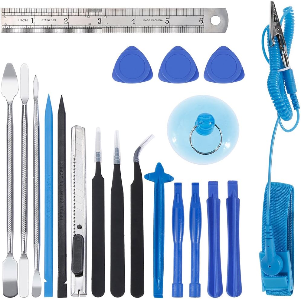 Zacro 21 in 1 Opening Pry Tool Kit with Spudgers and Anti-Static Wrist Strap，Professional Repair Tool Kits for Mobile Phone