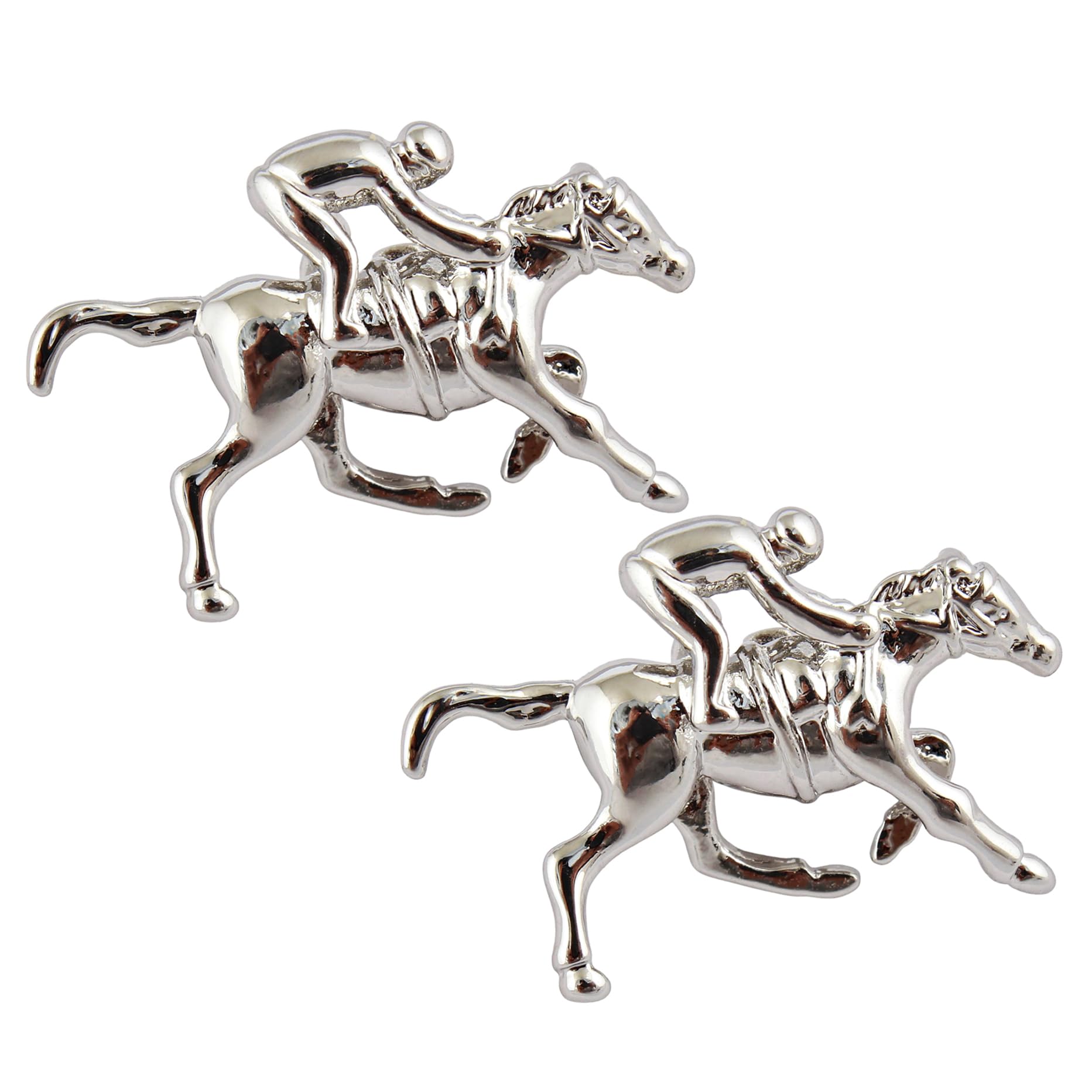 Unique Men Jewelry Silver Plated Vintage Horse Design Sleeve Button Formal Cuff Button Wedding Shirt Button, Suit, Blazer Cufflinks Pair Gift Set for Men (460-CHC4-1080-S)-image-17