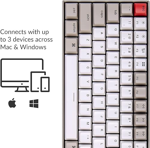 Miniatura 4 de Keychron Teclado mecánico para juegos K2 inalámbricocableado 84 teclas teclado mecánico retro para máquina de escribir teclado Bluetooth multitarea