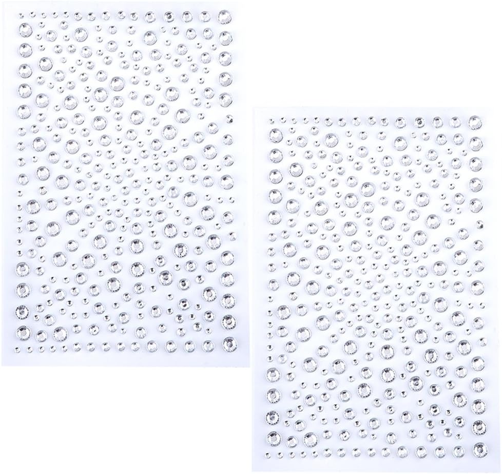 eBoot 650 Pieces Self Adhesive Bling Rhinestone Stickers (Clear)