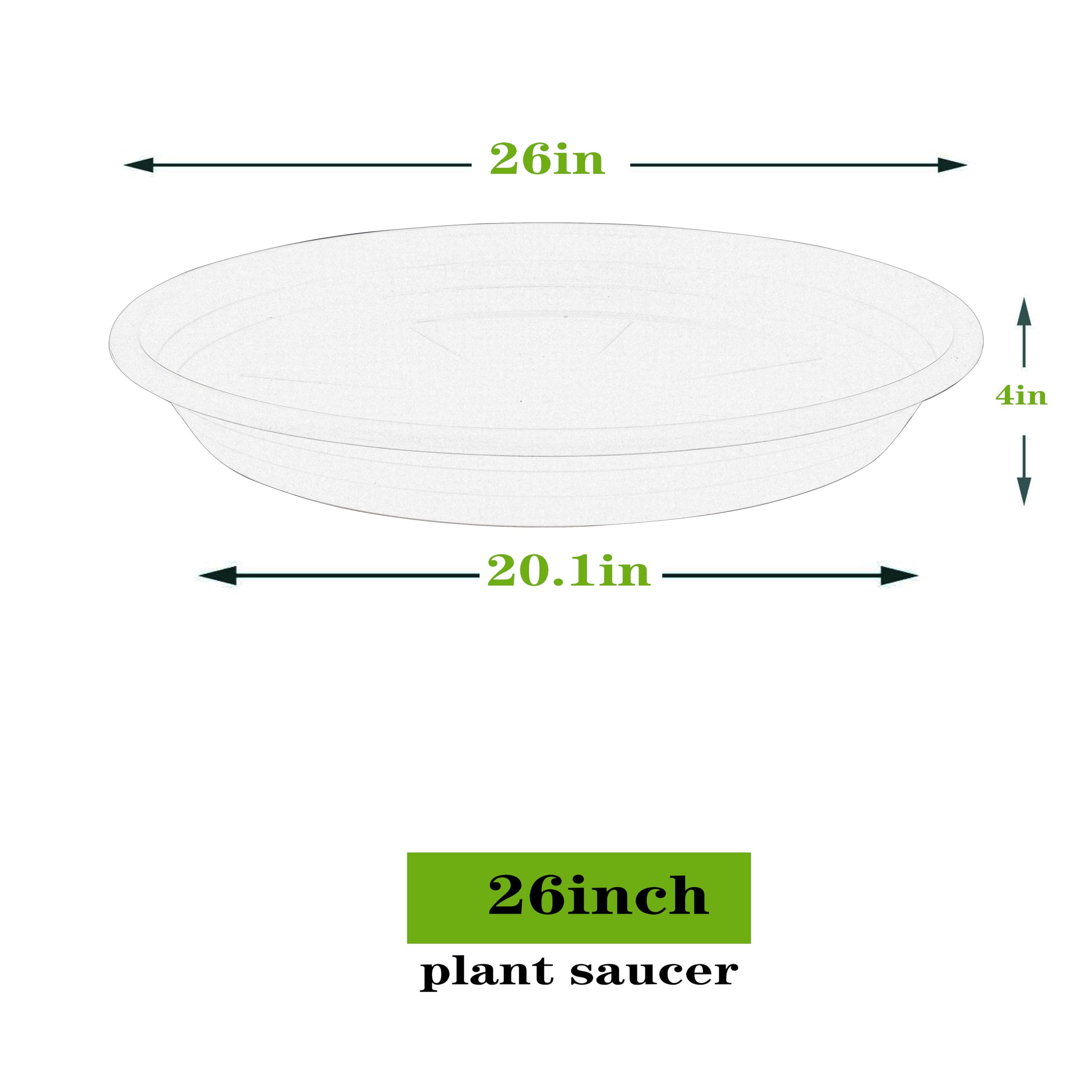 Blumentopf-Untersetzer 66 cm Durchmesser, extragroß, Kunststoff, 1er-Pack 63,5 cm Durchmesser, schwer, Entwässerung, Innenbereich, keine Löcher, langlebig, Wasserfänger, Transparent