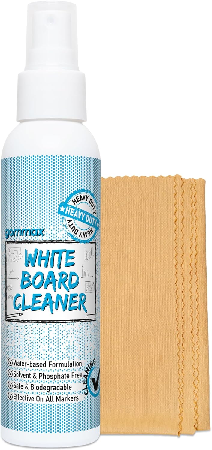 gommax Dry Erase Board Cleaner Spray with Microfiber Cloth